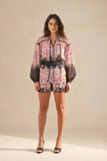 Pink floral romper variant front view