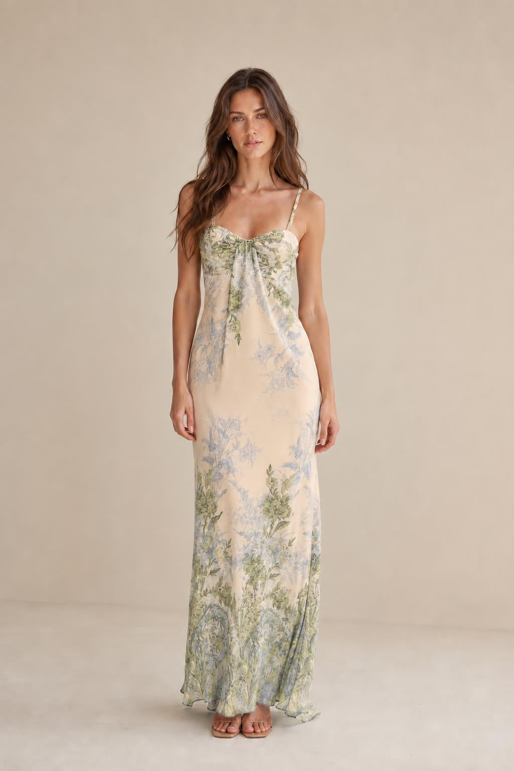 Floral Print Spaghetti Strap Maxi Dress